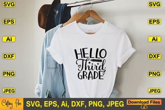 Hello Third Grade SVG T-shirt Design: A Versatile Digital Asset for Educators, Makers, and Small Businesses