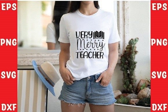 Very Merry Teacher SVG Design